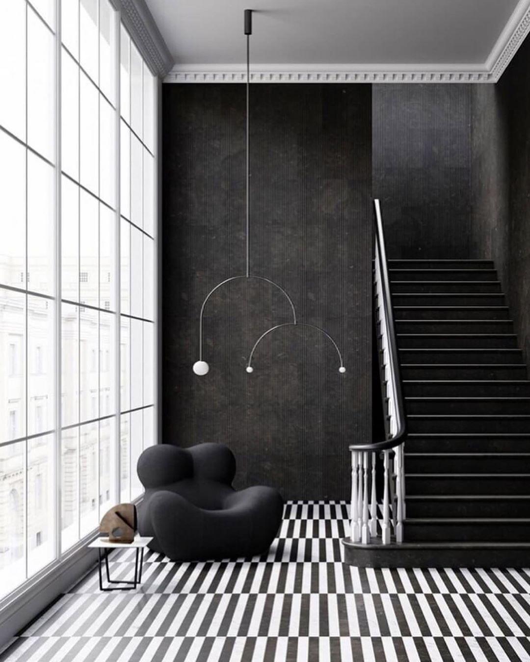 Lustra Chandelier Mobile Black Minimalist