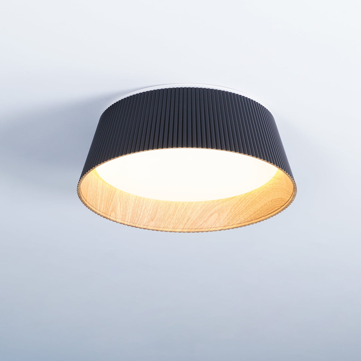Rineia lámpara de techo tambor ribeteado madera elegante contemporáneo