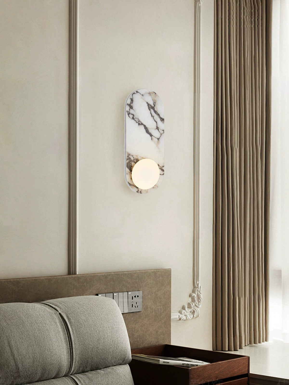 Covelyra Aplique de pared Mármol Vidrio Moderno Minimalista