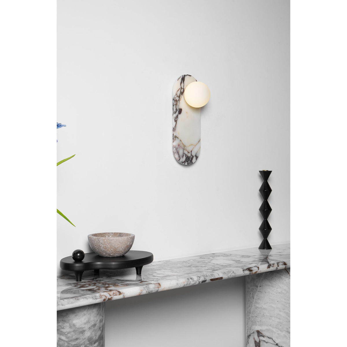 Covelyra Aplique de pared Mármol Vidrio Moderno Minimalista