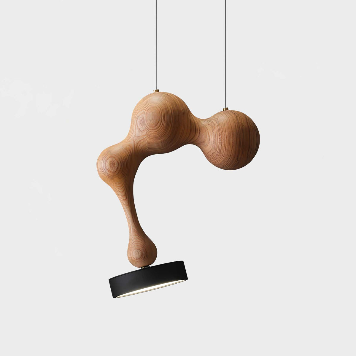 Drovia lámpara colgante rústica de madera de nogal