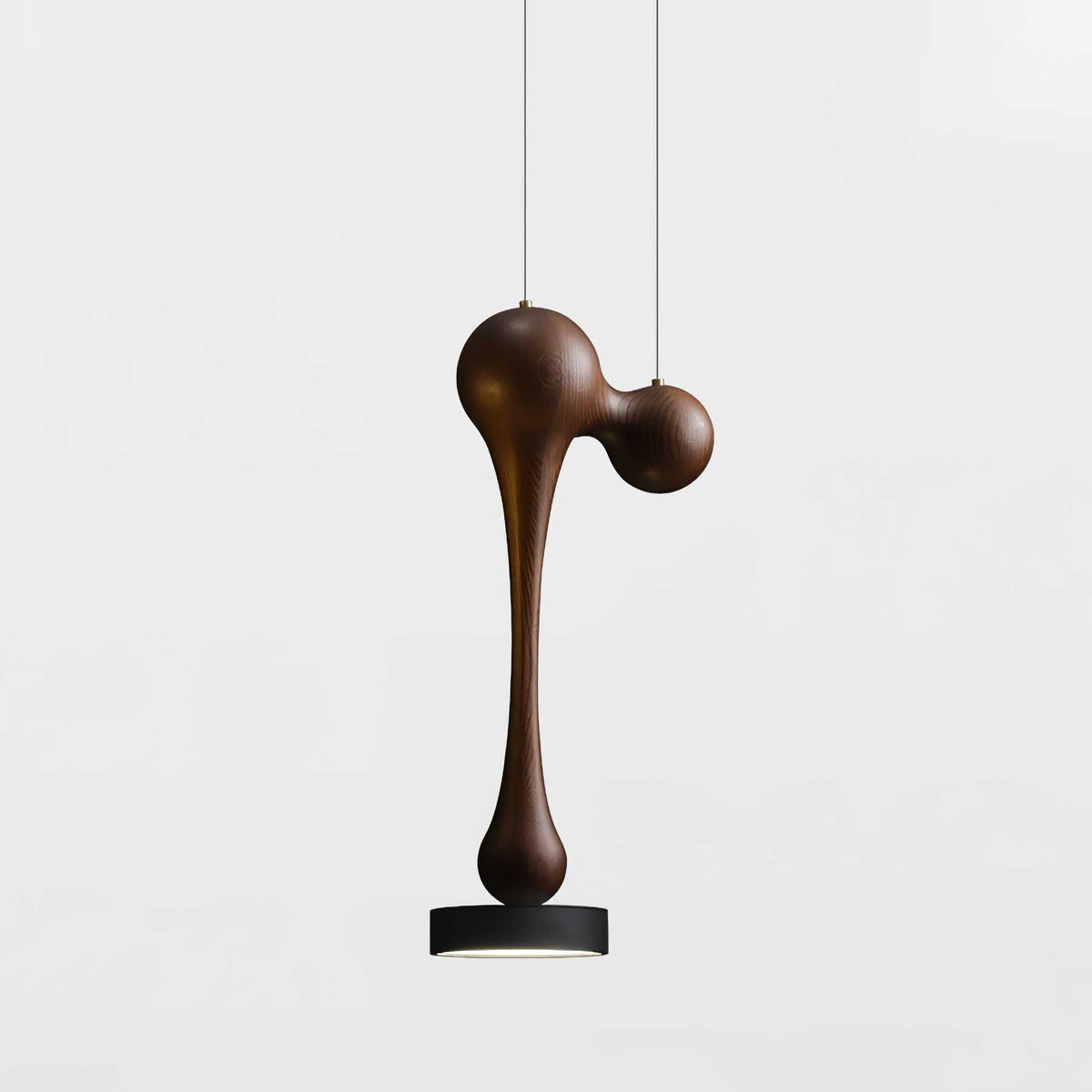 Drovia lámpara colgante rústica de madera de nogal