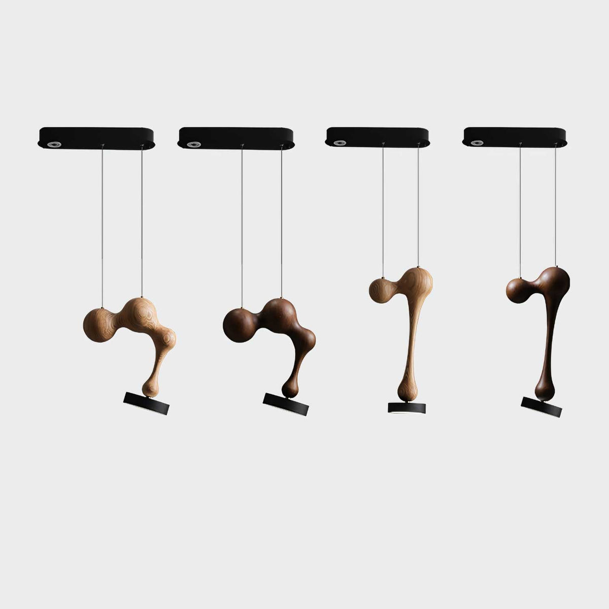 Drovia lámpara colgante rústica de madera de nogal