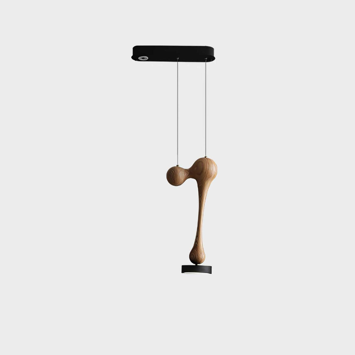 Drovia lámpara colgante rústica de madera de nogal