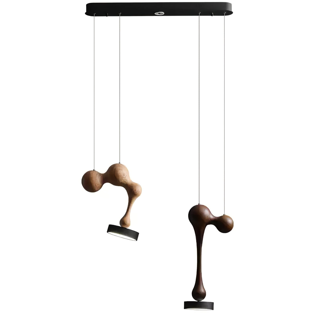 Drovia lámpara colgante rústica de madera de nogal