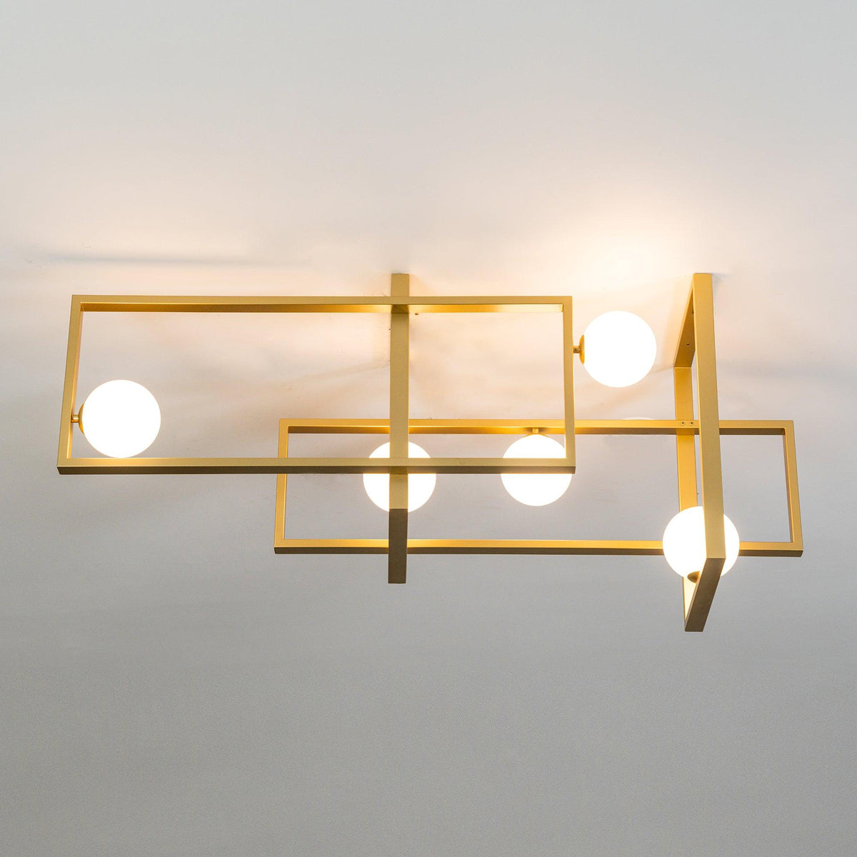 Veliiel lámpara de araña Mondrian vidrio latón Geométrico moderna