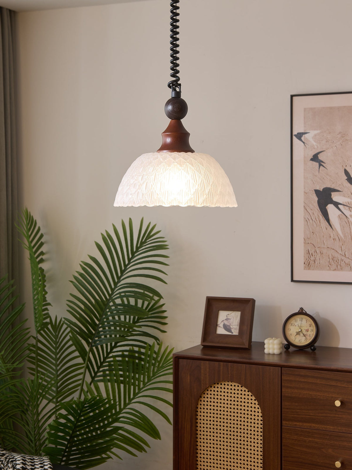 Nydoreth lámpara colgante elegancia Vintage Art de madera