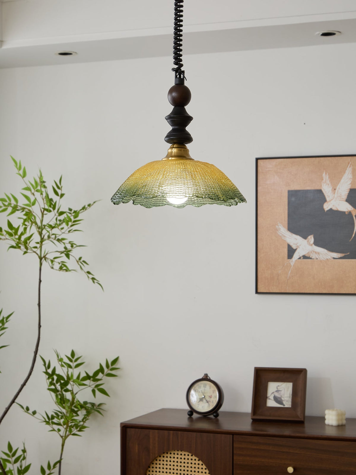 Nydoreth lámpara colgante elegancia Vintage Art de madera
