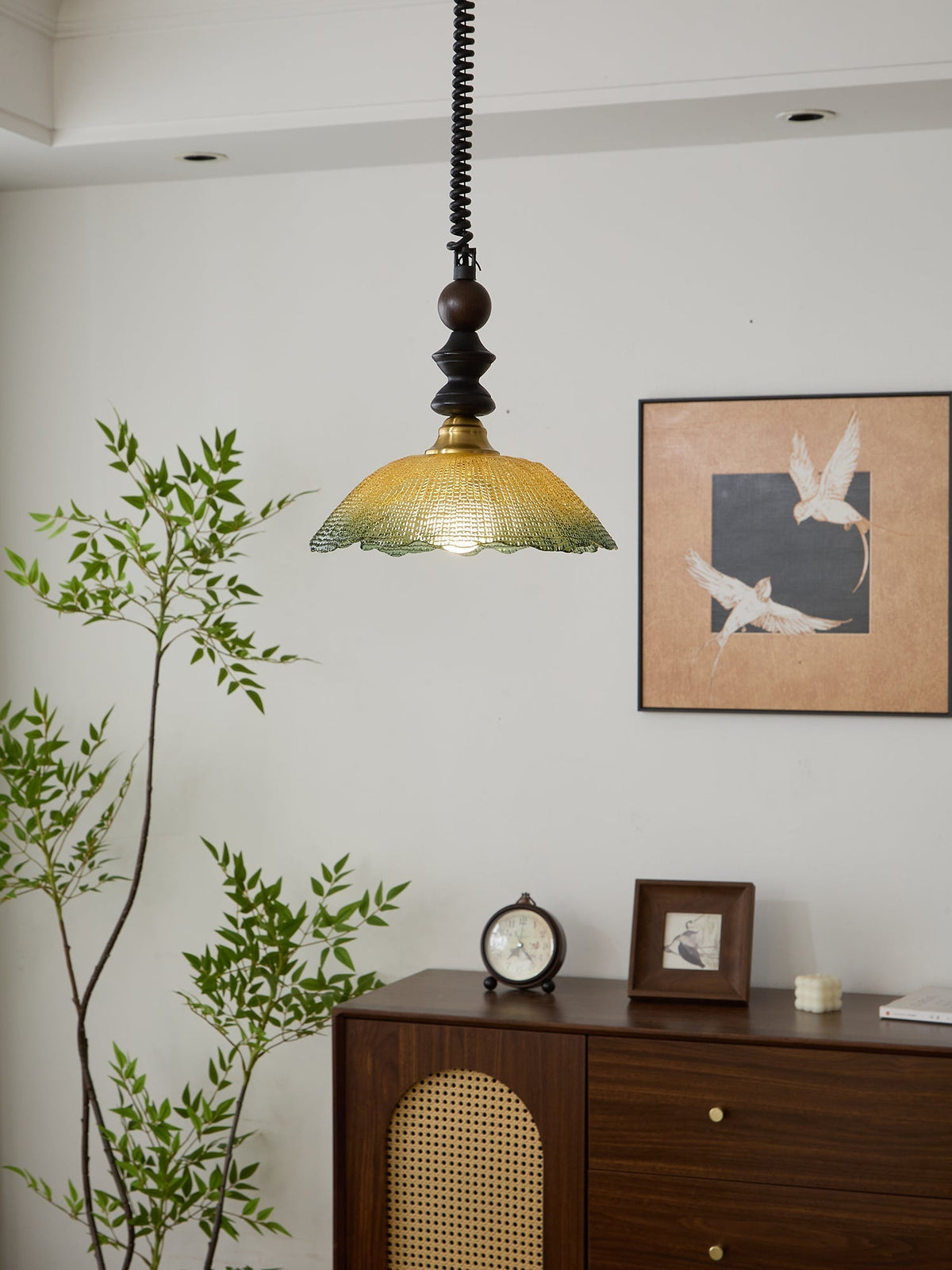 Nydoreth lámpara colgante elegancia Vintage Art de madera