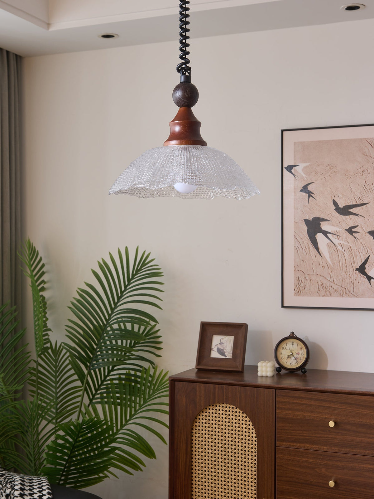 Nydoreth lámpara colgante elegancia Vintage Art de madera