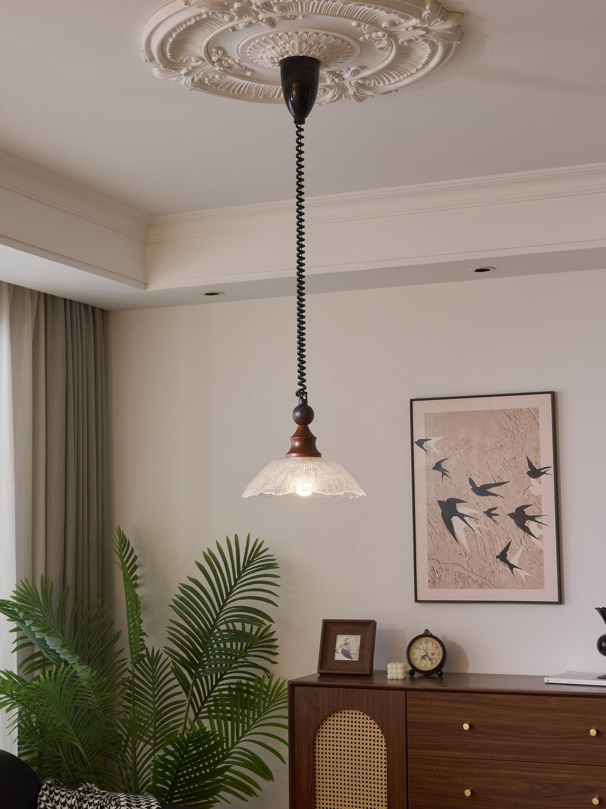 Nydoreth lámpara colgante elegancia Vintage Art de madera