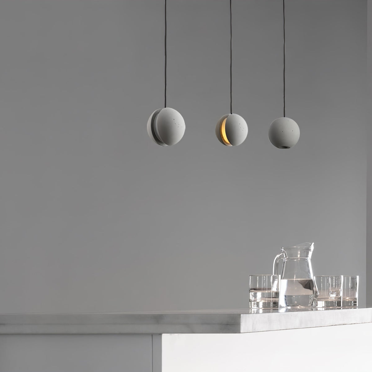 Umi lámpara colgante esfera minimalista en hormigón