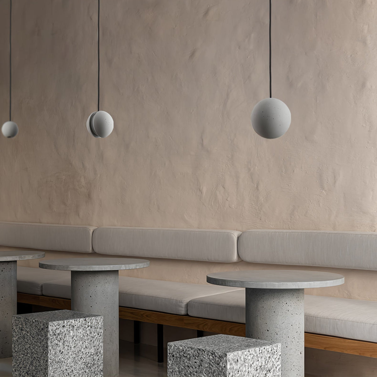 Umi lámpara colgante esfera minimalista en hormigón