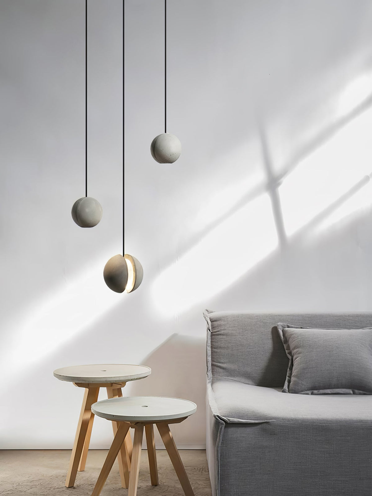 Umi lámpara colgante esfera minimalista en hormigón