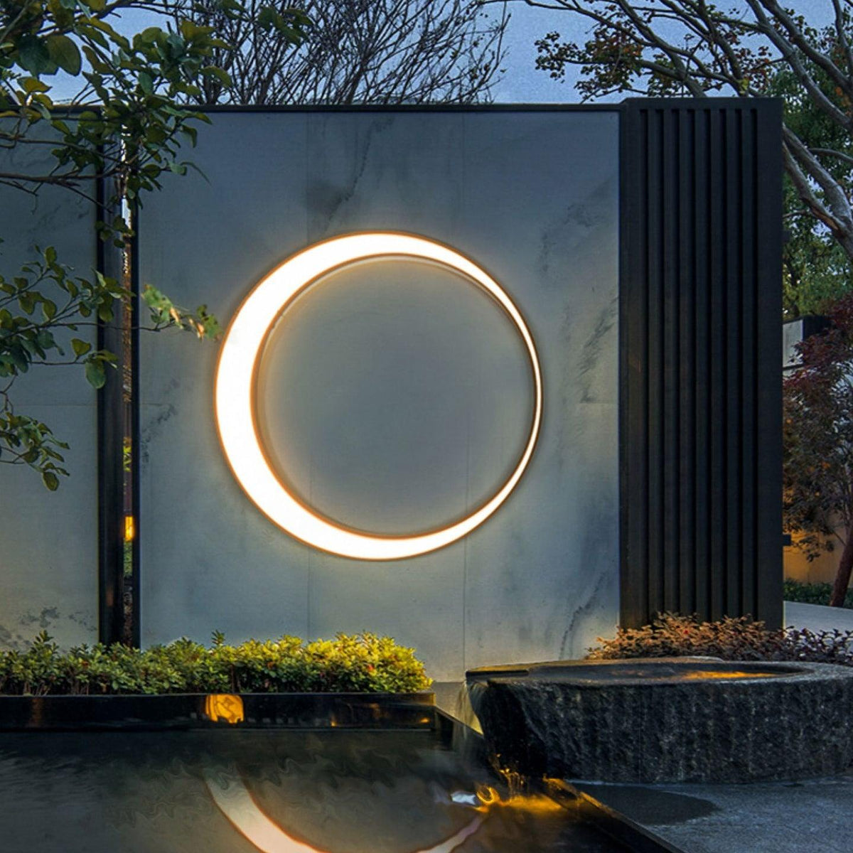 Noreliella aplique de pared circular LED exterior