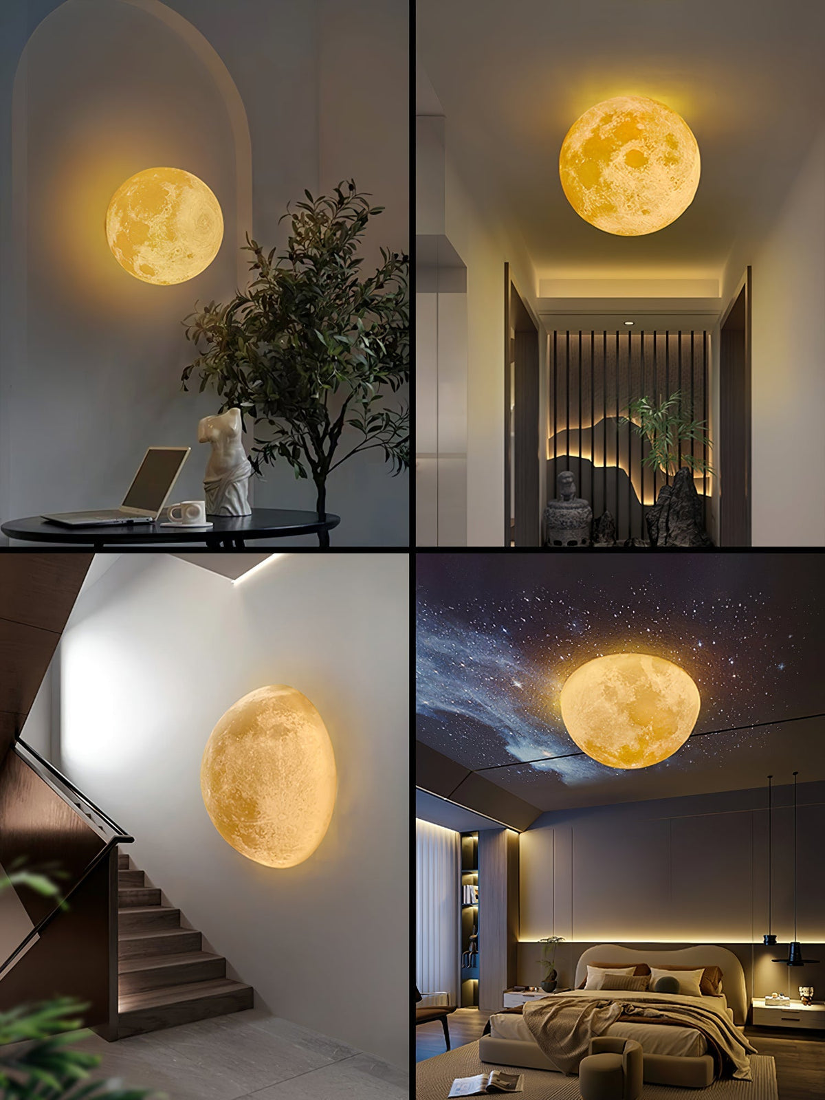 Brivel aplique de pared nórdico Art Moon 3D plástico