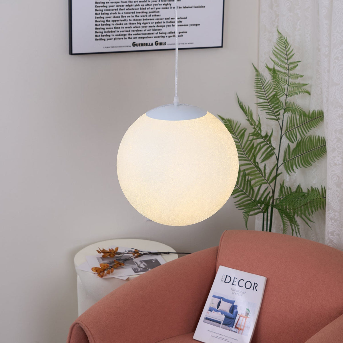 Miralaine lámpara colgante en forma de luna para salón