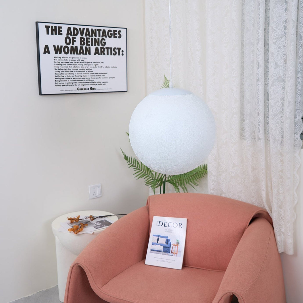 Miralaine lámpara colgante en forma de luna para salón
