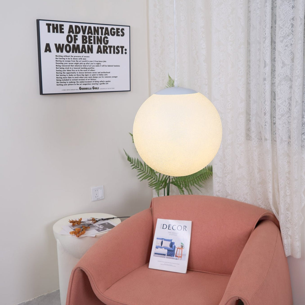 Miralaine lámpara colgante en forma de luna para salón