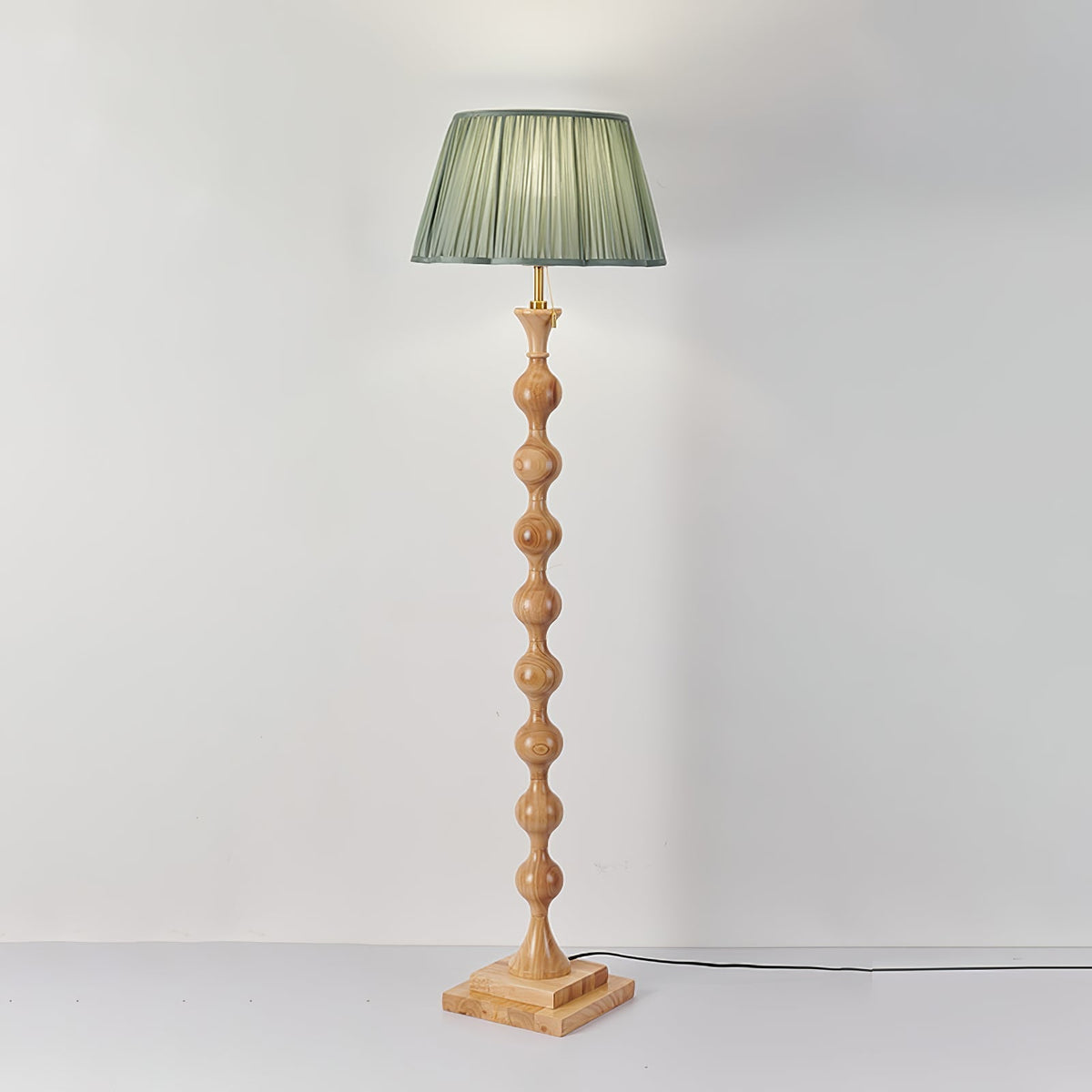 Celon lámpara de pie de madera y tejido vintage