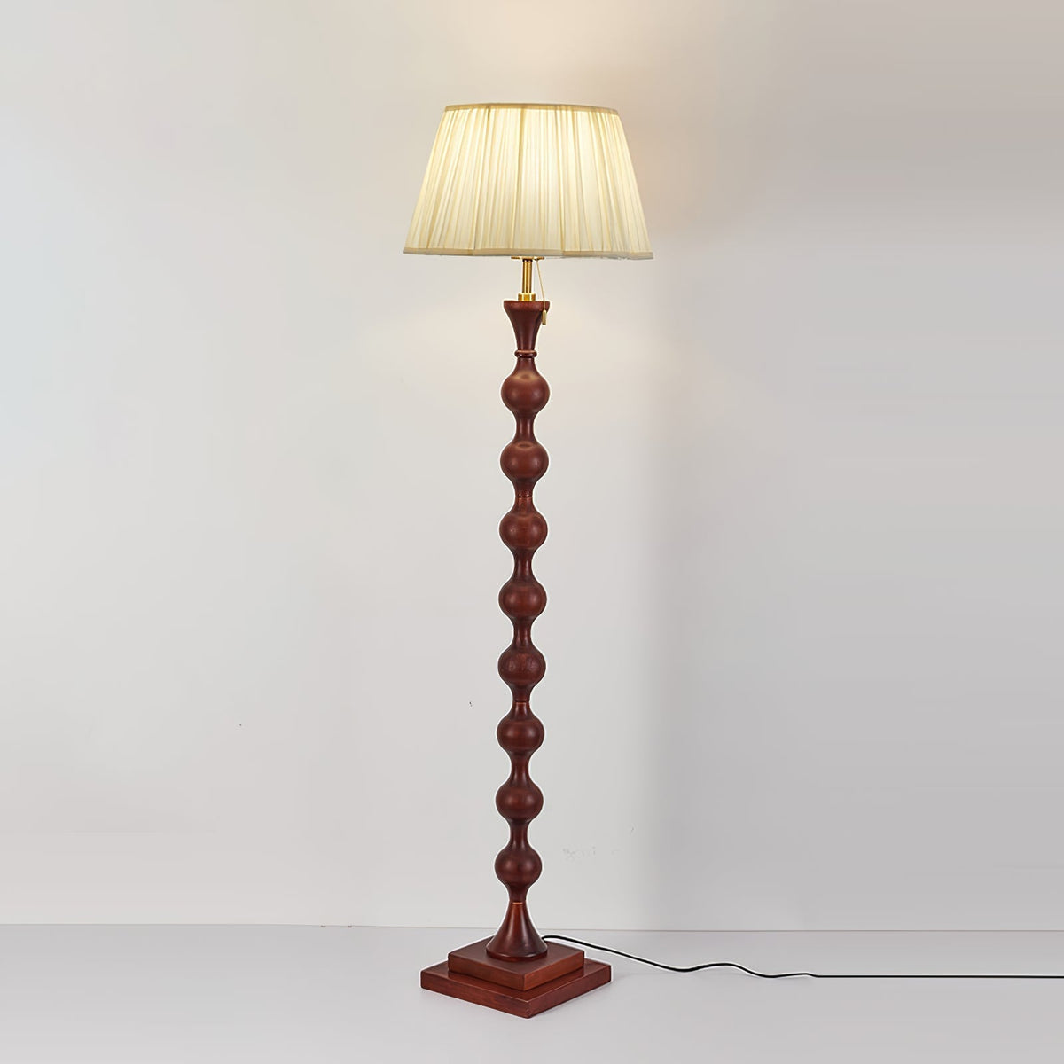 Celon lámpara de pie de madera y tejido vintage