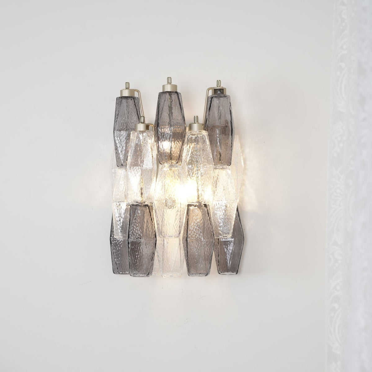 Eiruaria aplique de pared en vidrio con forma de rombo escalonado contemporáneo