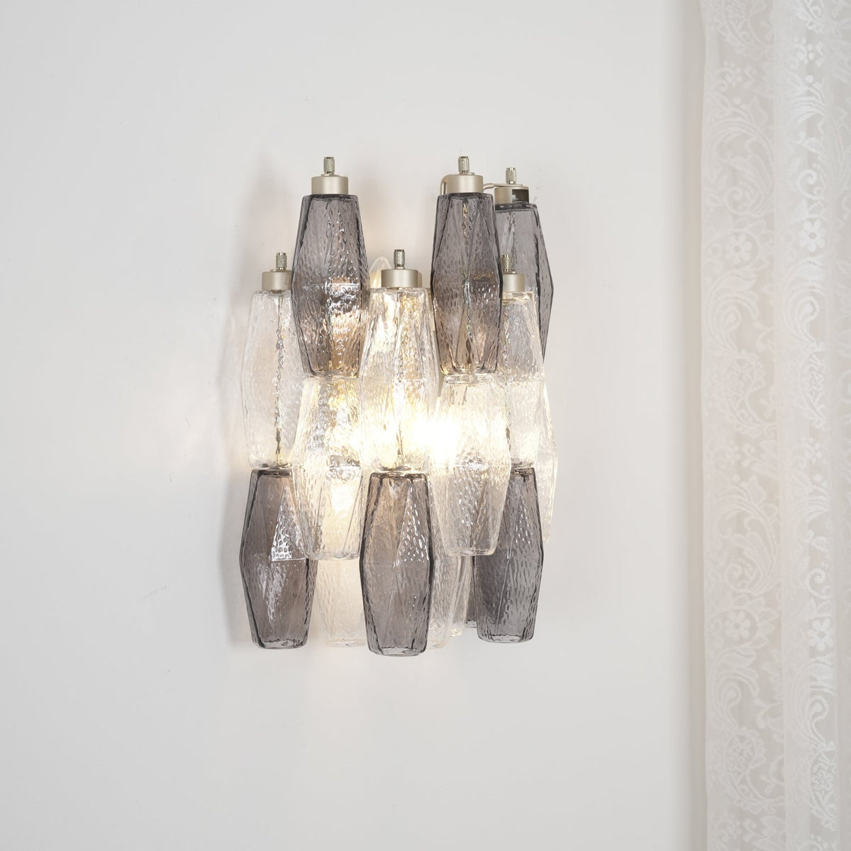 Eiruaria aplique de pared en vidrio con forma de rombo escalonado contemporáneo