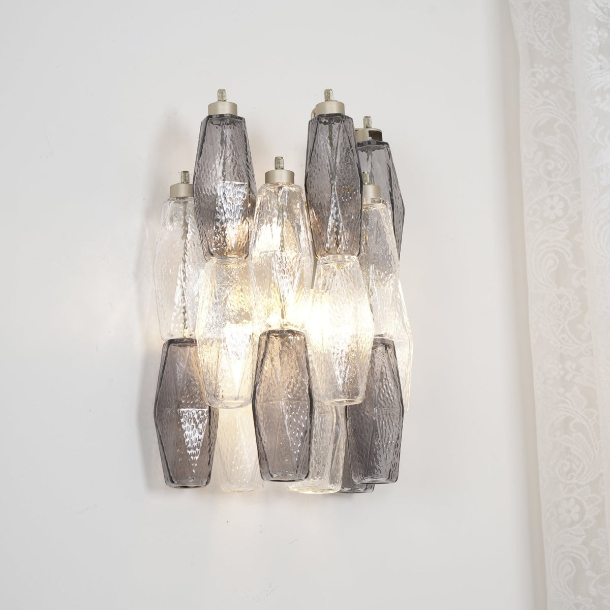 Eiruaria aplique de pared en vidrio con forma de rombo escalonado contemporáneo