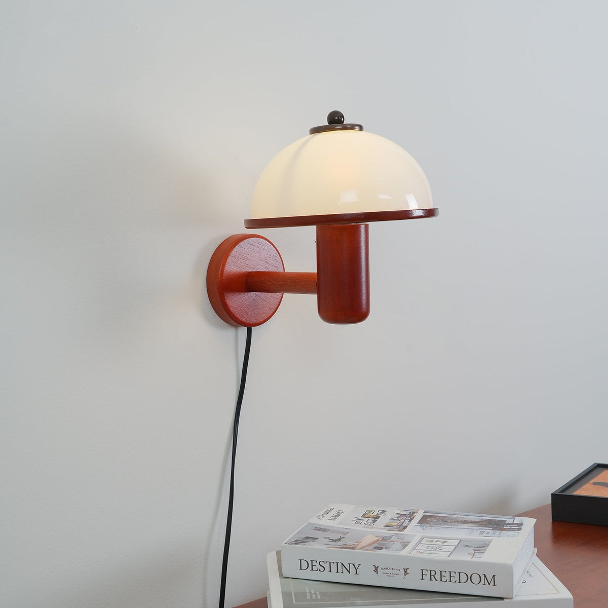 Rinerise aplique de pared tipo seta en madera de roble