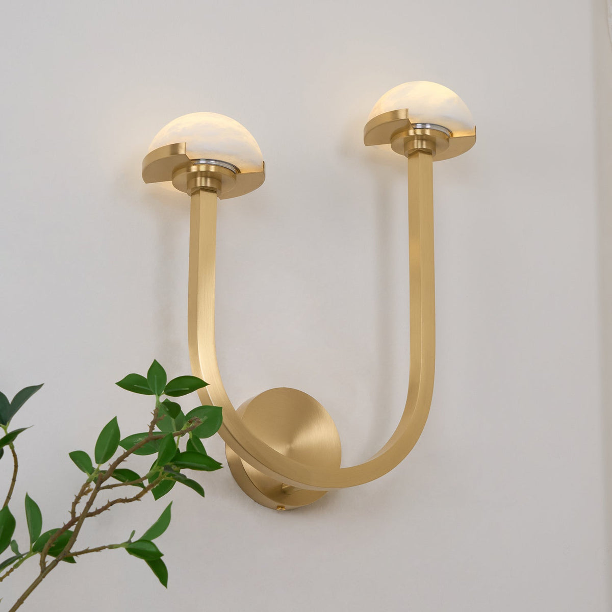 Vitalira doble alabastro aplique de pared