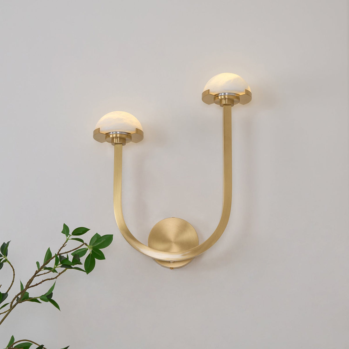 Vitalira doble alabastro aplique de pared