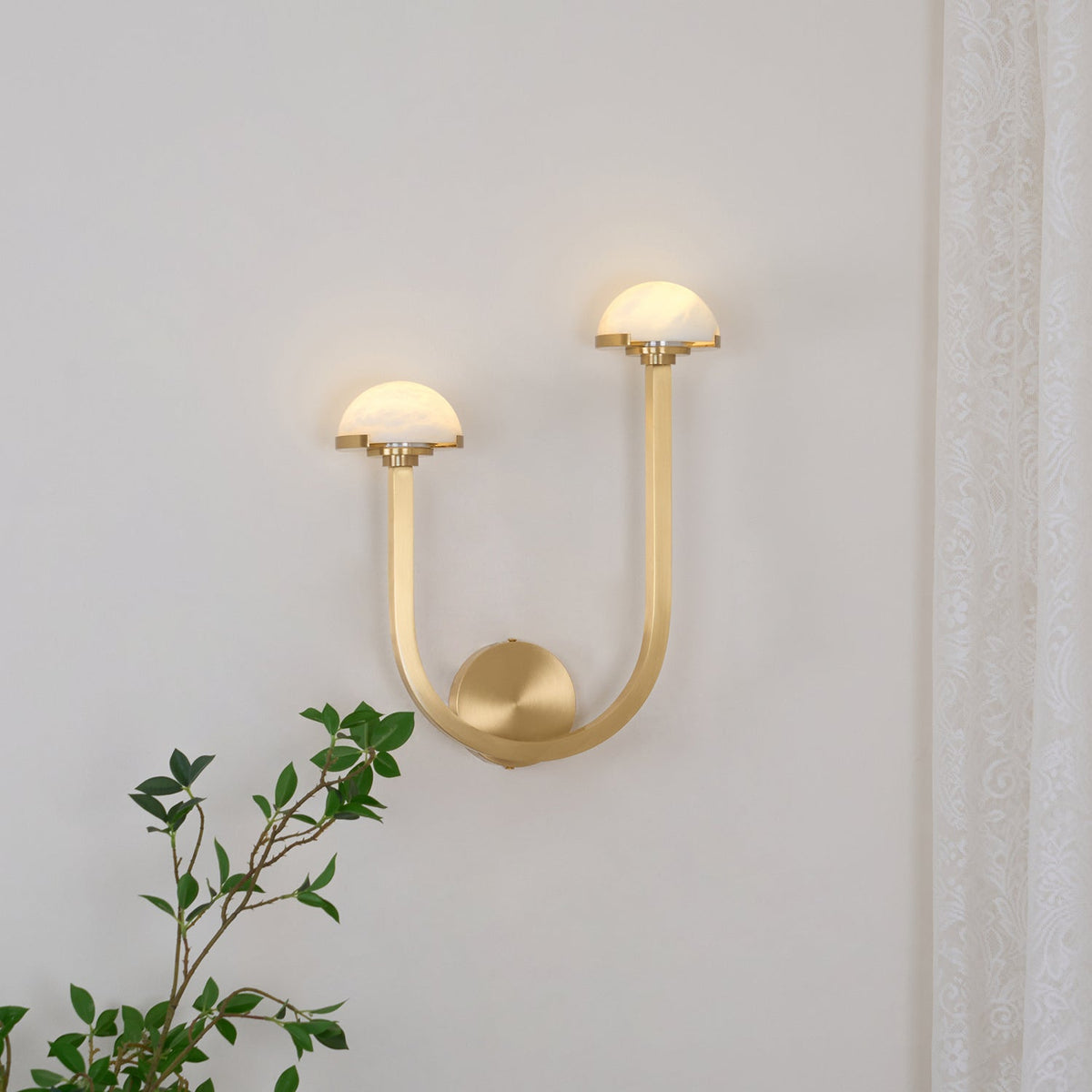 Vitalira doble alabastro aplique de pared