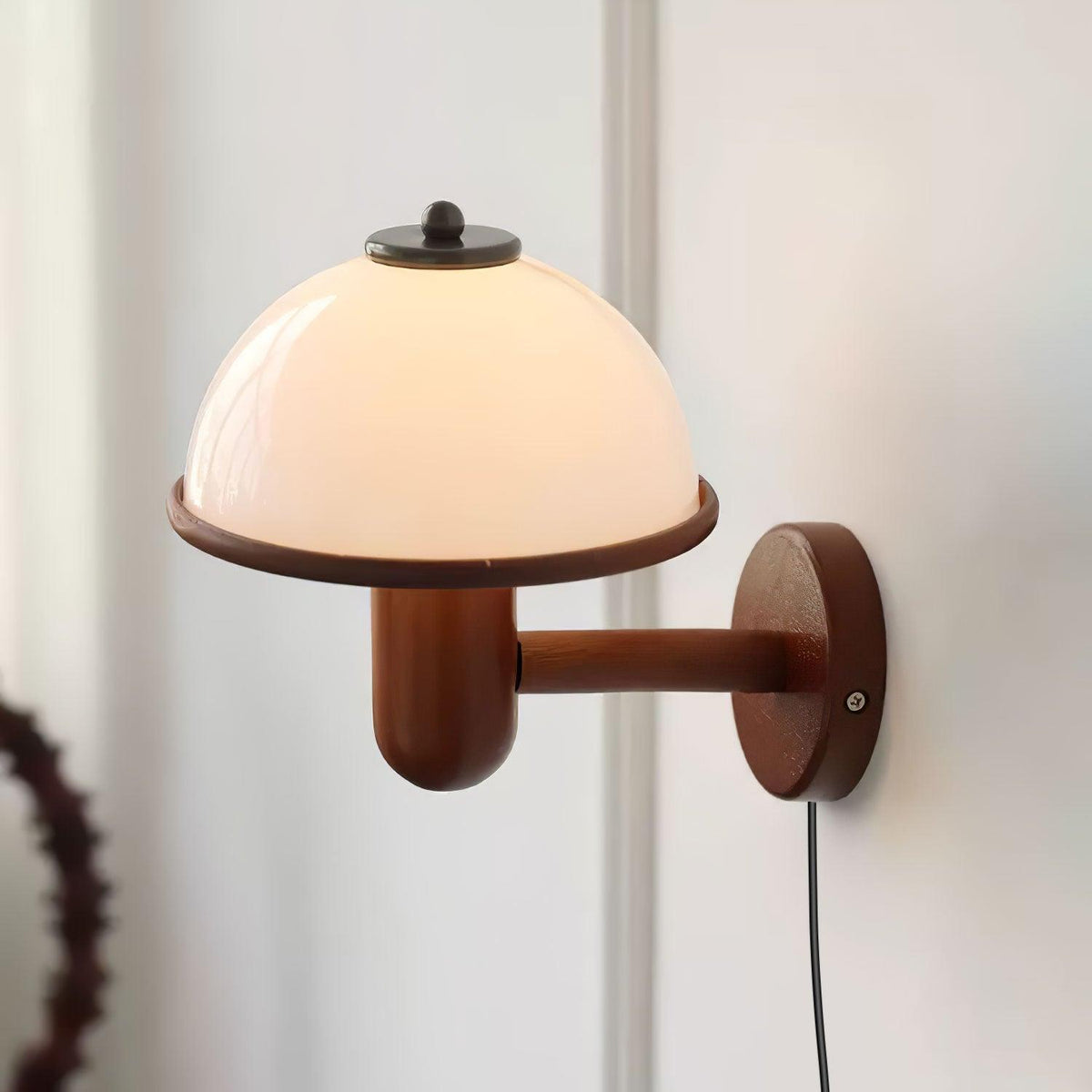 Rinerise aplique de pared tipo seta en madera de roble