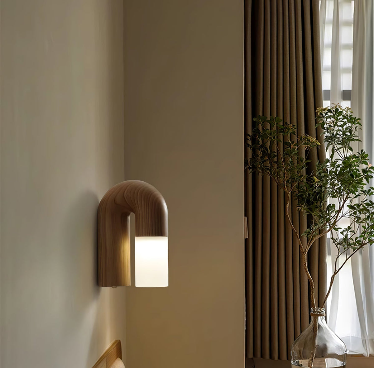 King aplique de pared moderno minimalista de madera