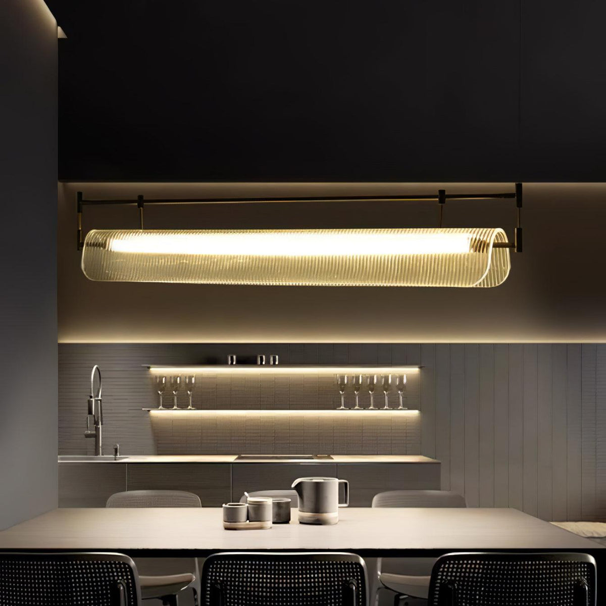 Lustra Lámparas de araña Minimalista Lineal Largo