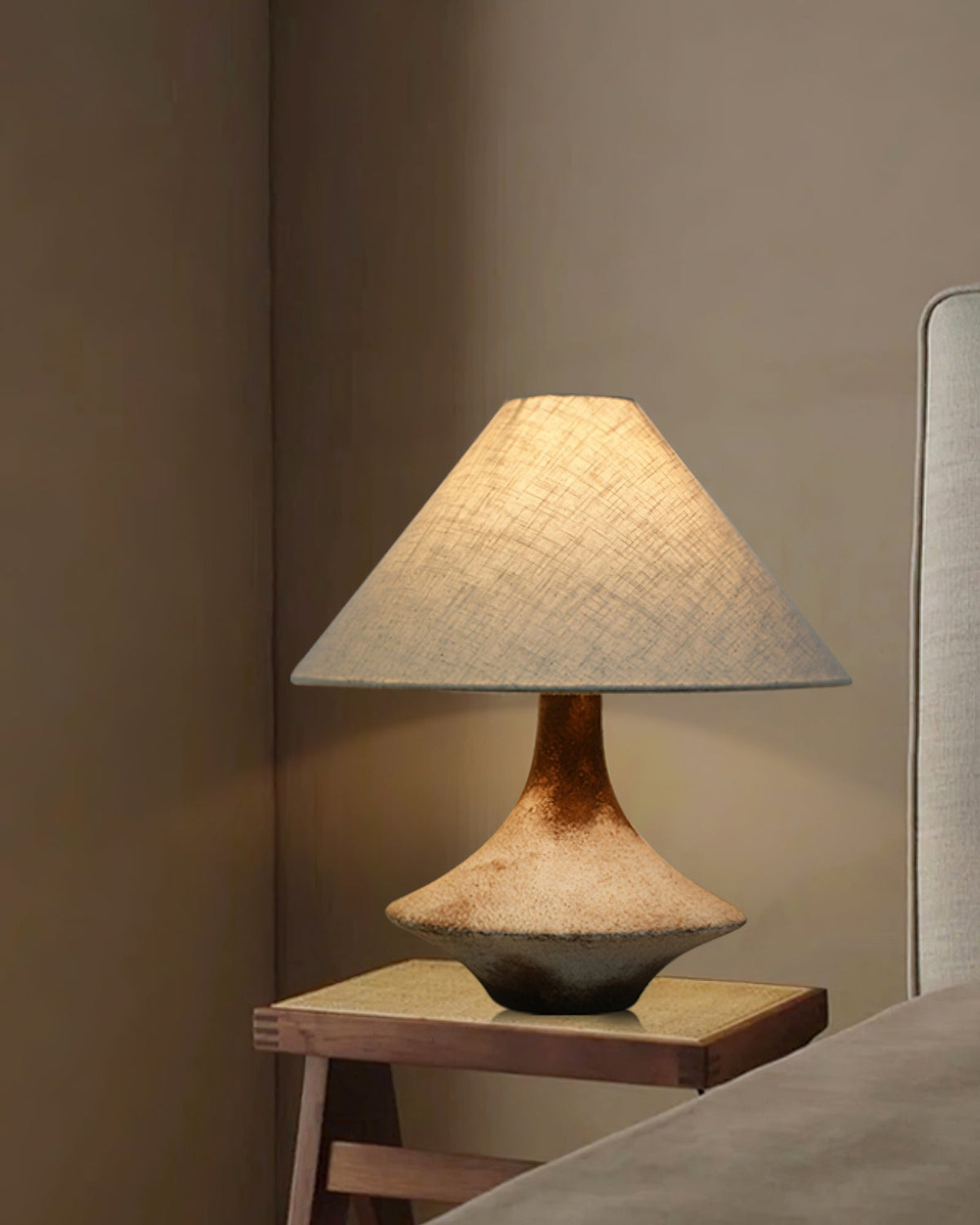 Navoer lámpara de mesa artística de tejido