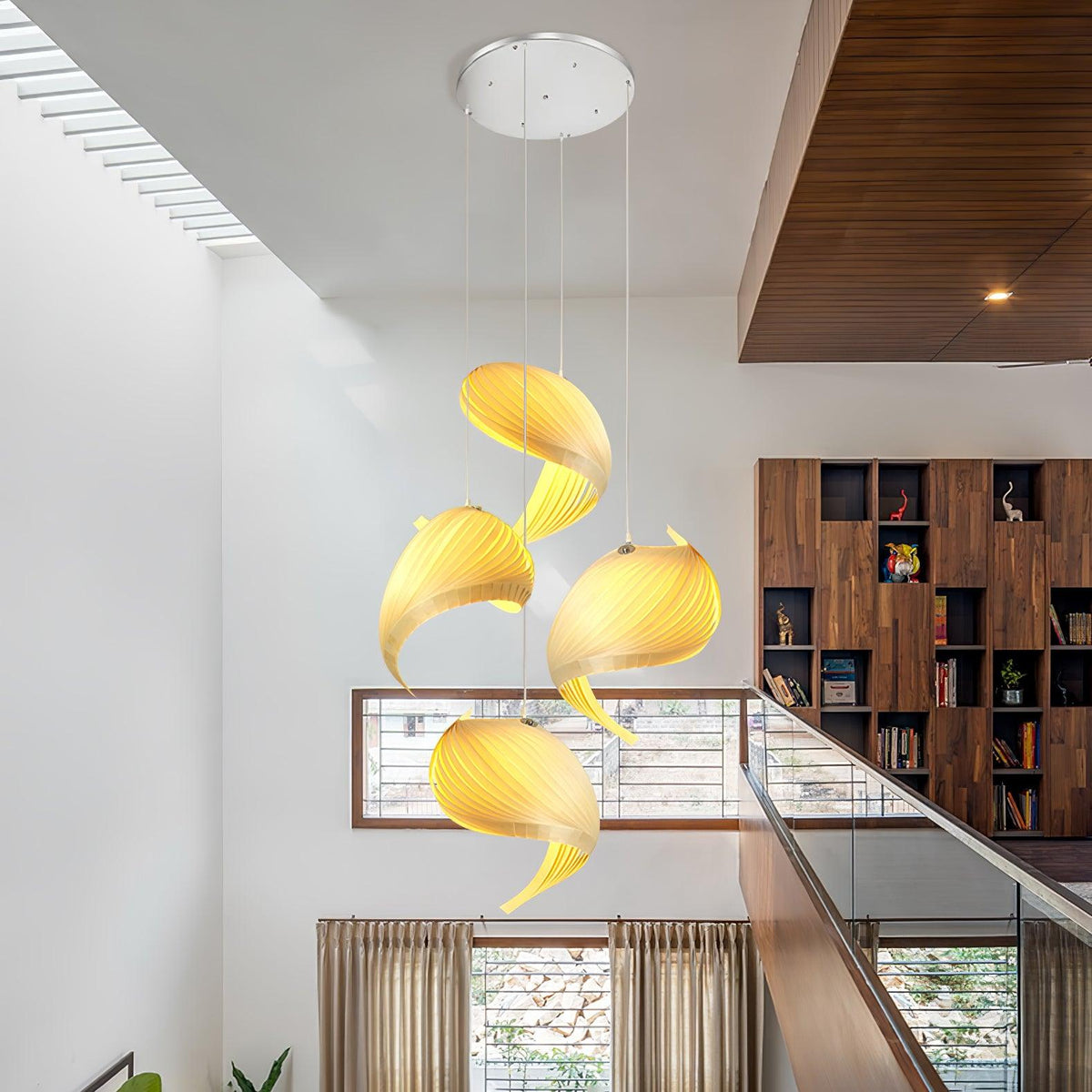 Loe lámpara colgante postmoderna de lujo en madera