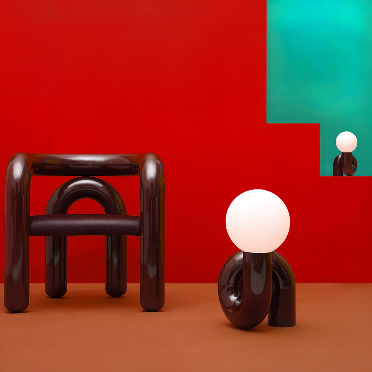 Soreeon lámpara de mesa de estilo lúdico N Shape todo en blanco