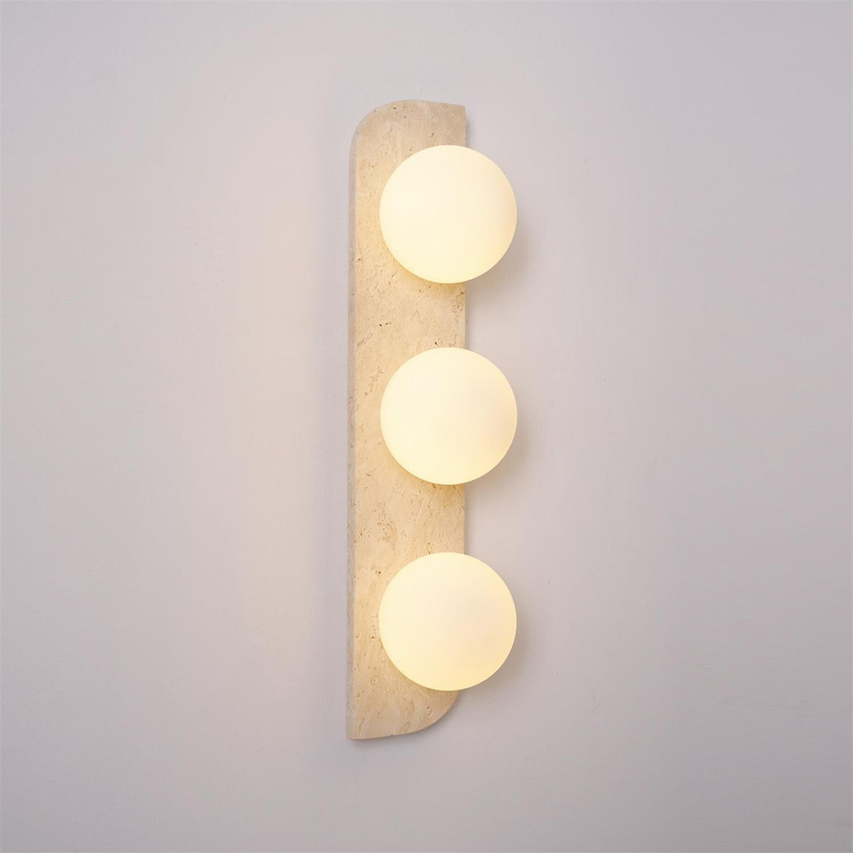 Serearia aplique de pared minimalista de travertino con enchufe enchufable