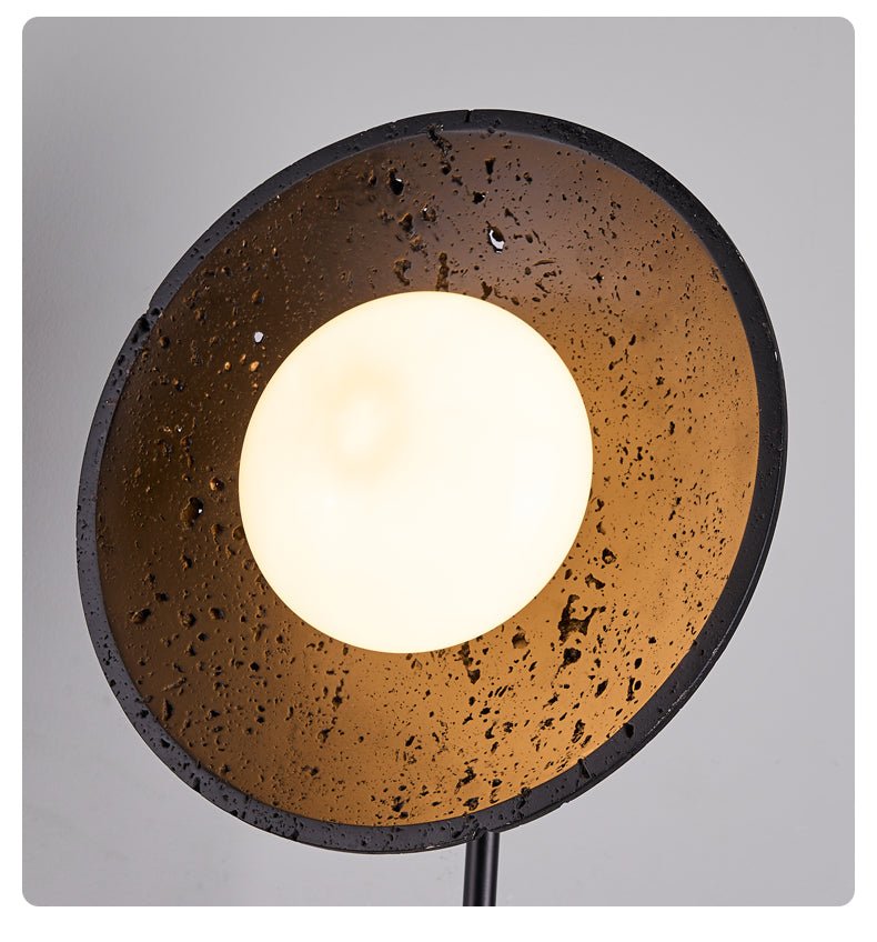 Fawn aplique de pared Sunflower moderno en travertino negro