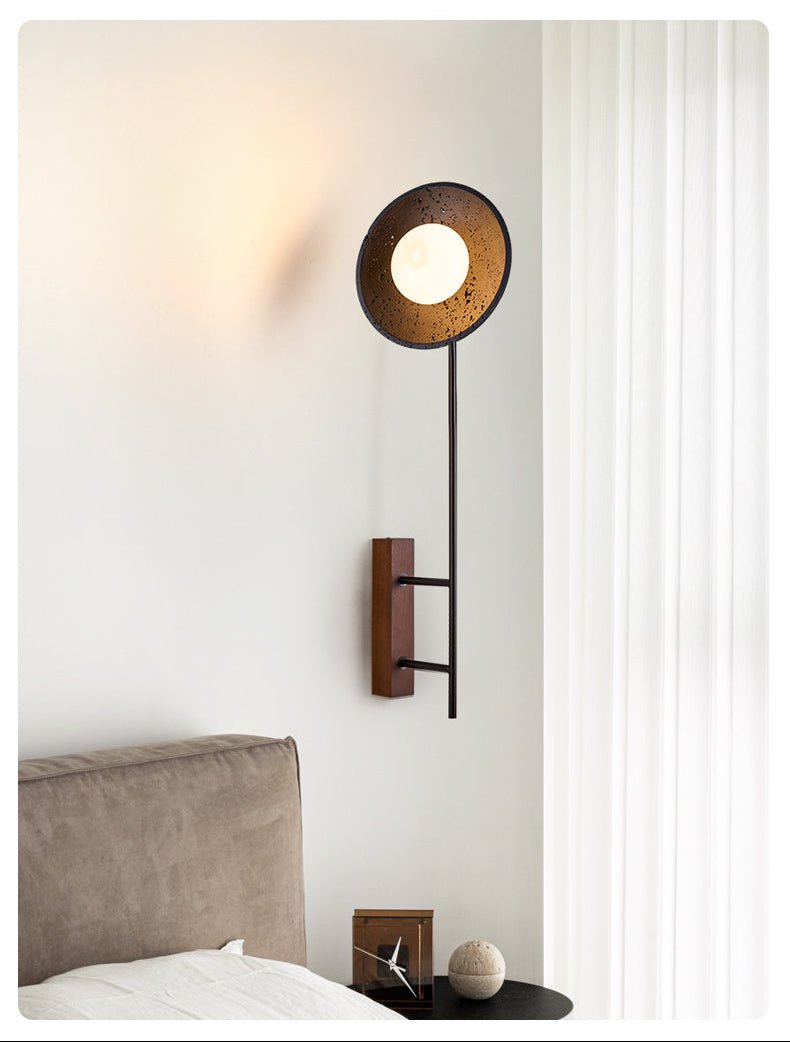 Fawn aplique de pared Sunflower moderno en travertino negro