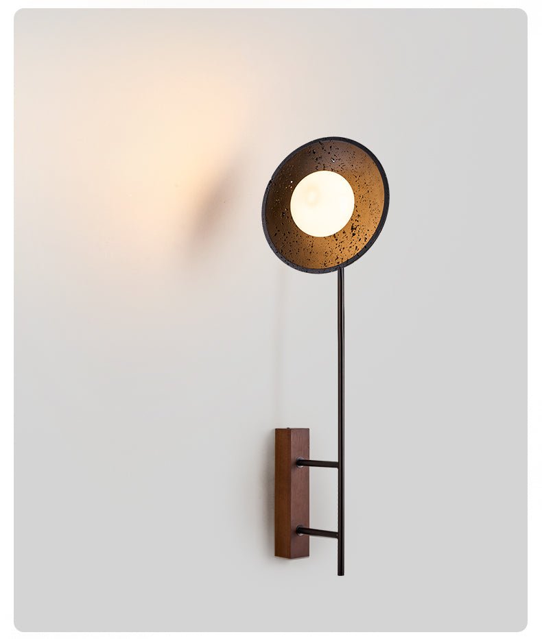 Fawn aplique de pared Sunflower moderno en travertino negro