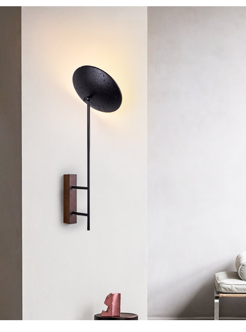 Fawn aplique de pared Sunflower moderno en travertino negro