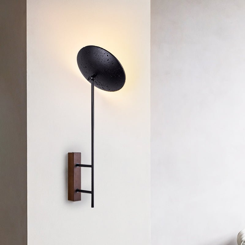 Fawn aplique de pared Sunflower moderno en travertino negro
