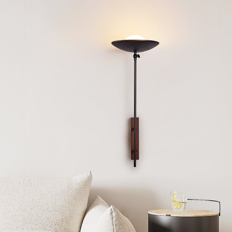 Fawn aplique de pared Sunflower moderno en travertino negro