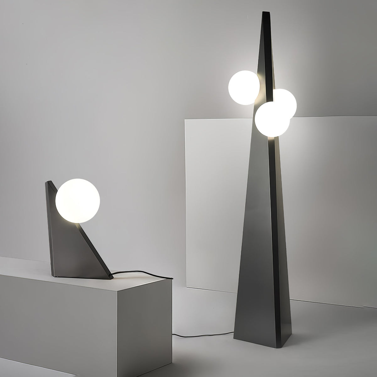 Nixie lámpara de mesa con vidrio geométrico