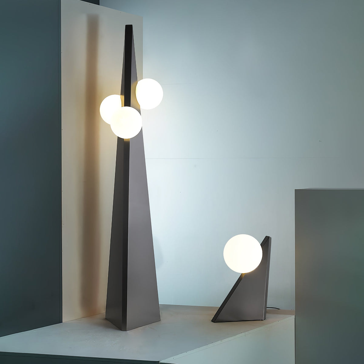 Nixie lámpara de mesa con vidrio geométrico