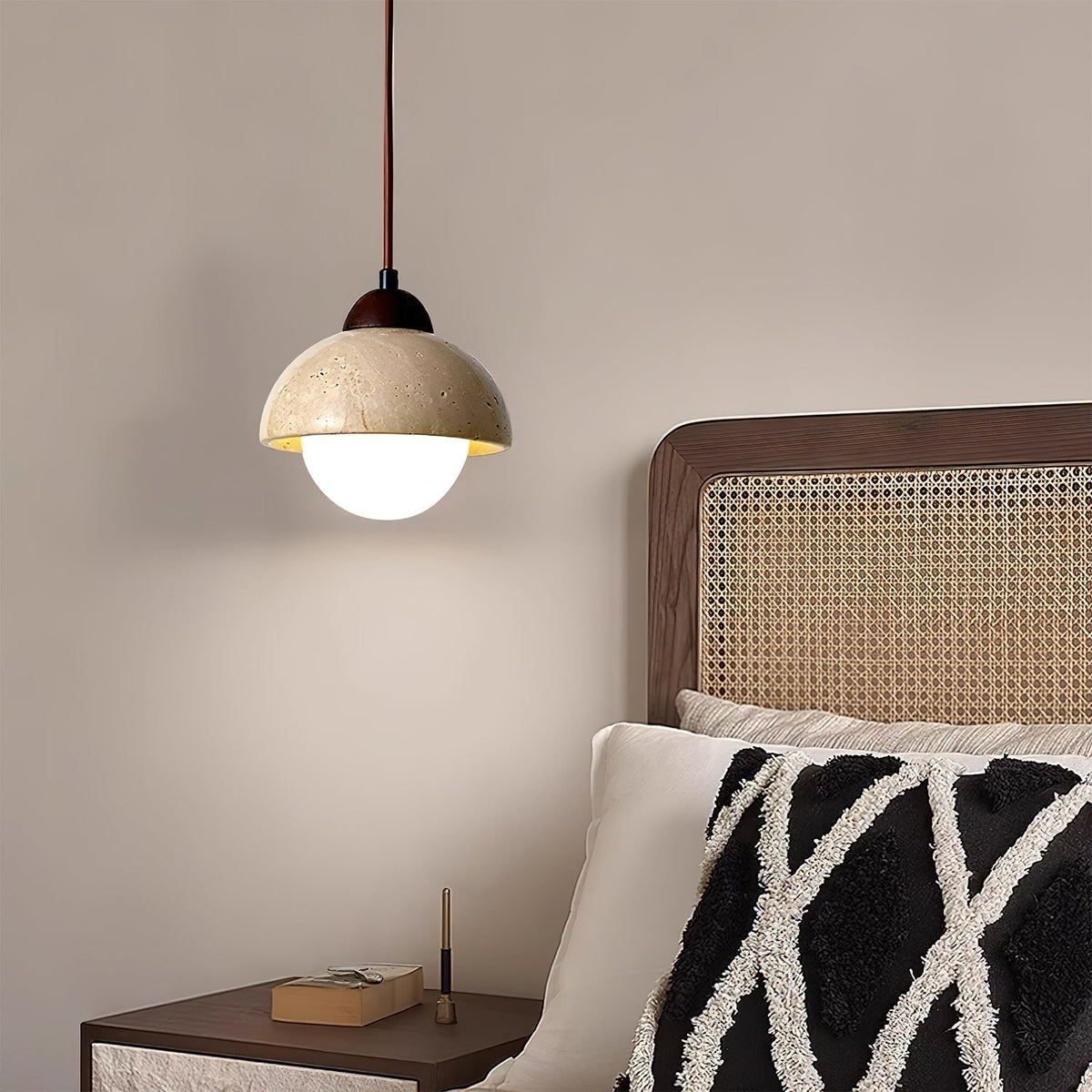 Lunex lámpara colgante de cúpula en travertino
