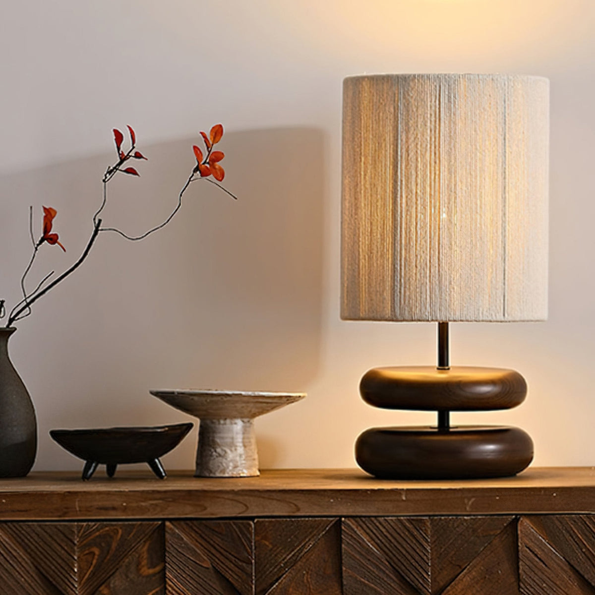 Morgan lámpara de mesa minimalista de madera