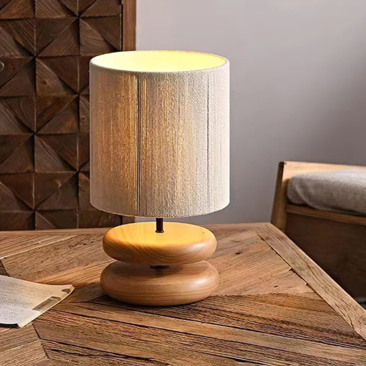 Morgan lámpara de mesa minimalista de madera